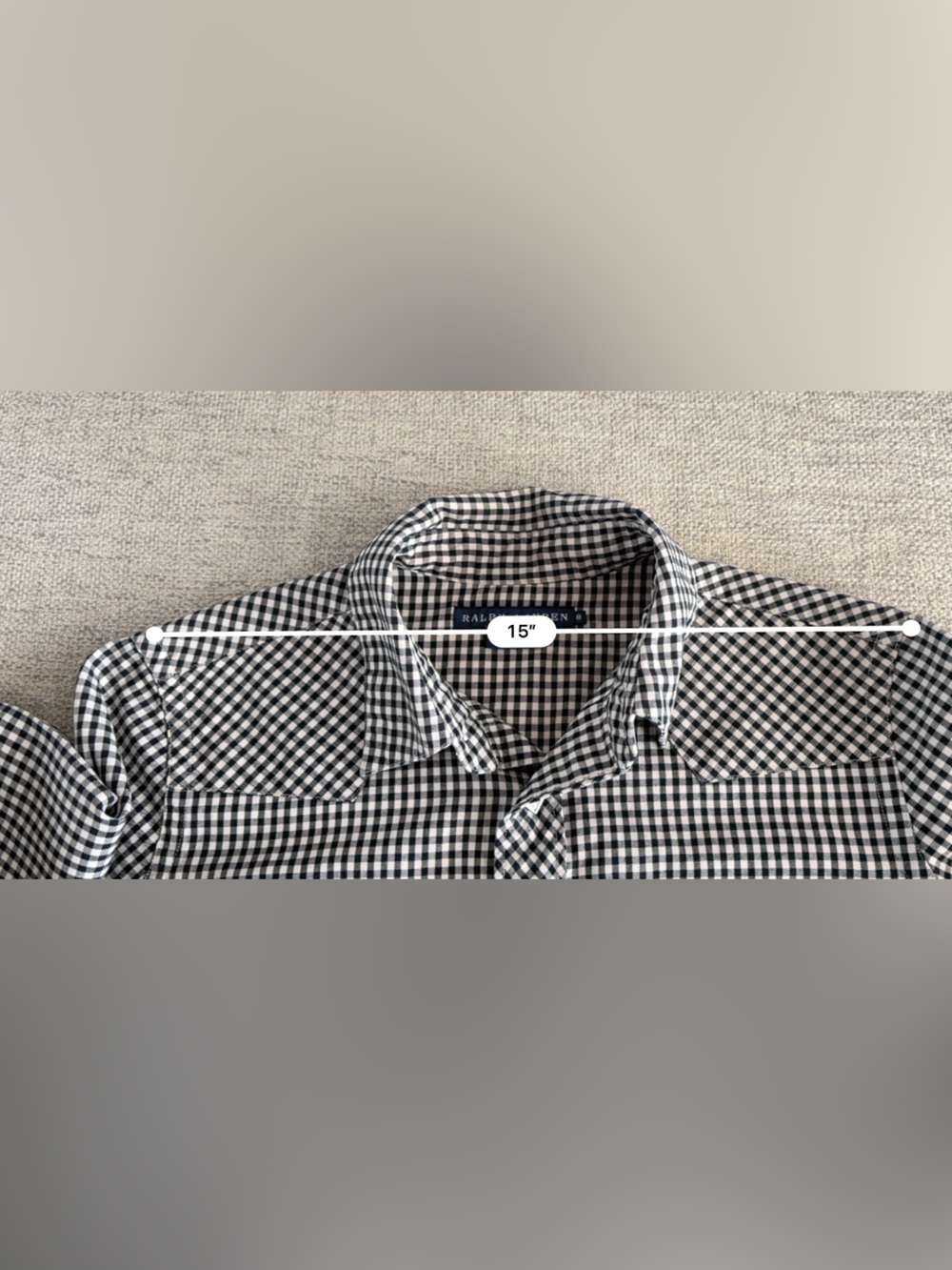 Ralph Lauren Black and White Gingham Button-Down Shirt - Picture 15 of 15